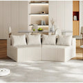 Corduroy Curved Sectional Sofa, 2 Seater Symmetrical Modular Semi Circular Couch