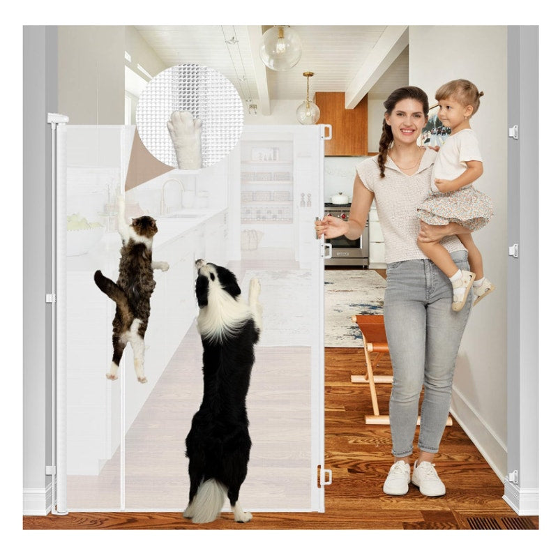 Reinforced 72" X 55" Extra Tall Pet Gate for Cats, No Jumping Over/Crawling Under