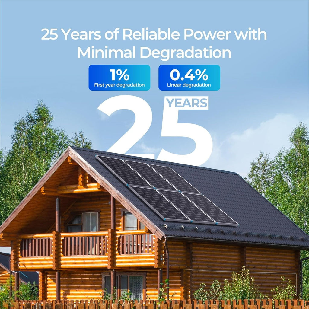 Renogy Solar Panels 200 Watt N-Type, 24 Volt 200W Solar Panel 16BB 25% High-Efficiency Solar Cell