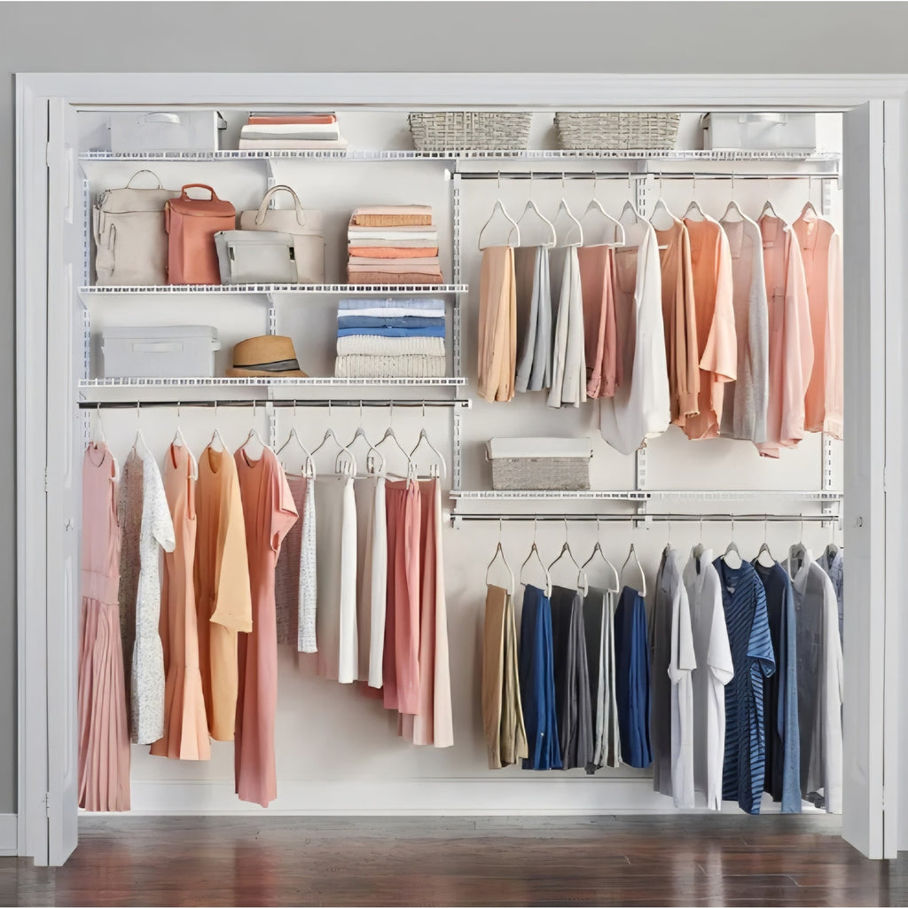 Rubbermaid Configurations Deluxe Custom Closet Kit 4-8Ft. Adjustable Metal Wire