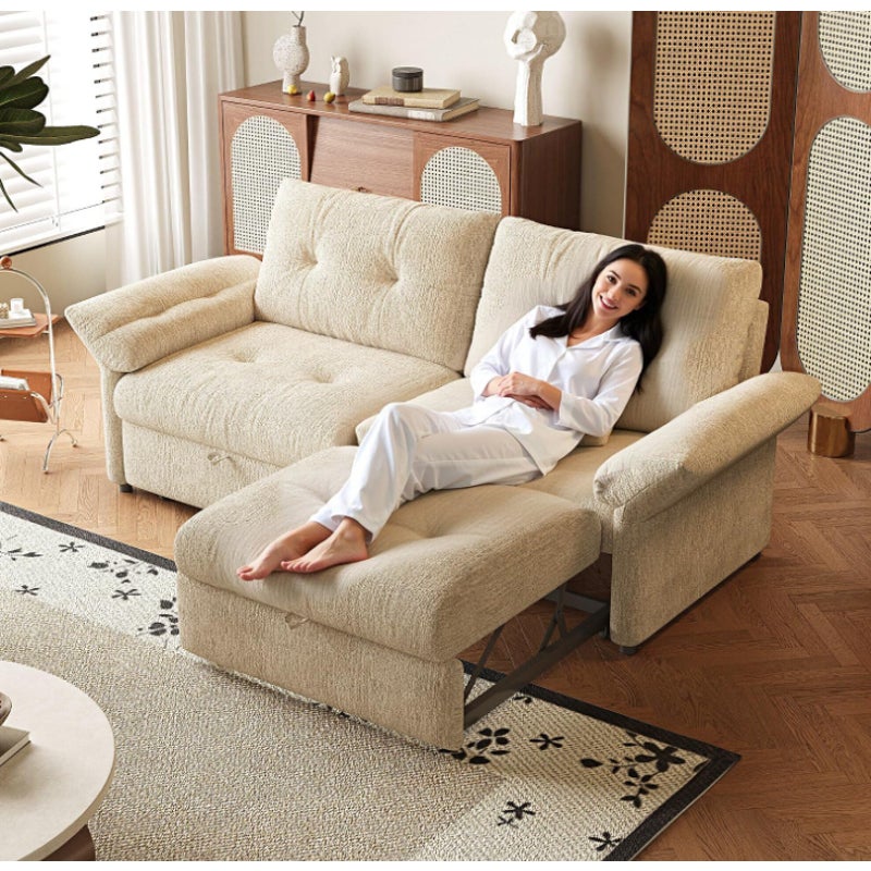 Eafurn 3-in-1 Multifunctional Pull Out Sofa Bed, Tufted Loveseat Couch Bed