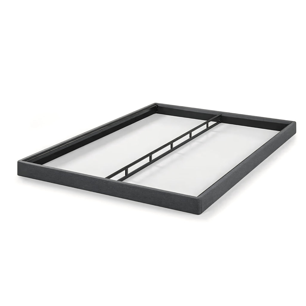 Queen Zinus Upholstered Metal and Wood Box Spring, 4 Inch Mattress Foundation, Easy Assembly