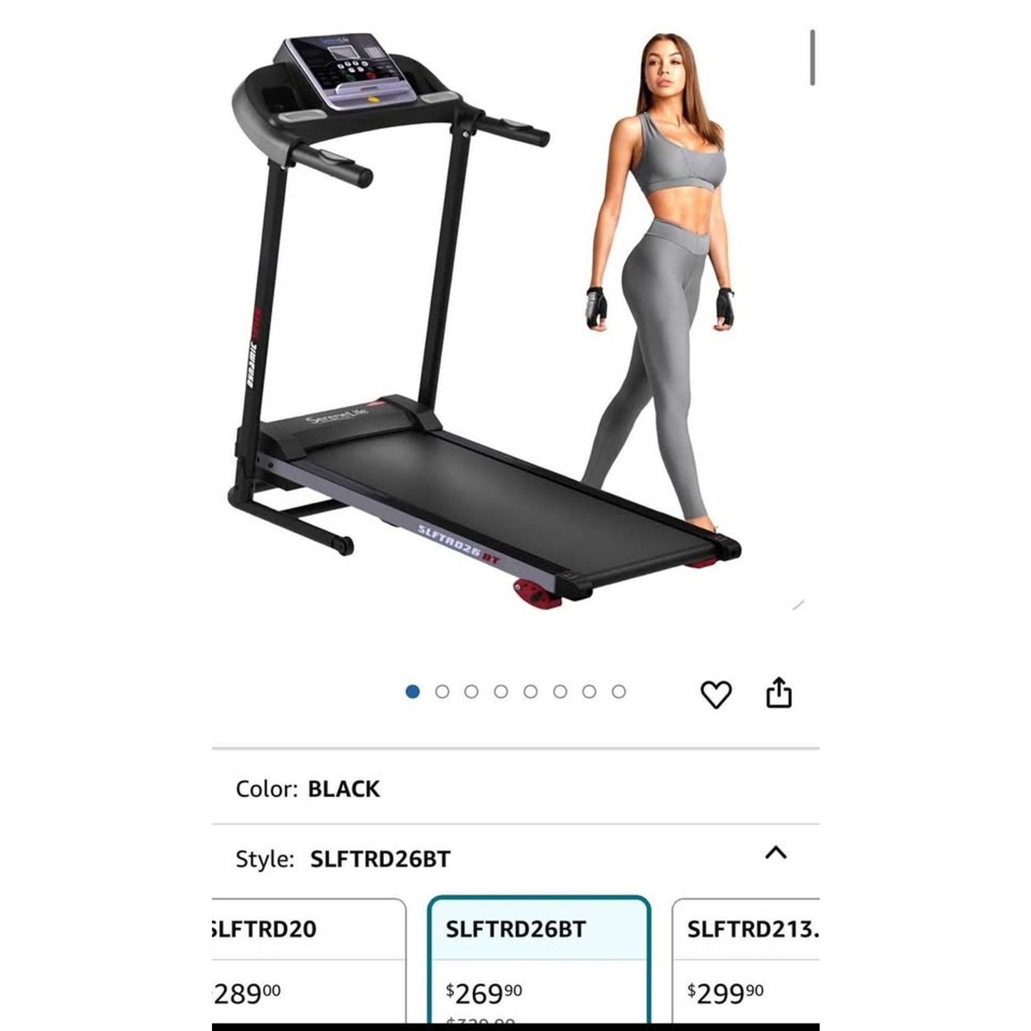 SereneLife Electric Folding Treadmill Exercise Machine - Smart Compact Digital Fitness Treadmill Wor