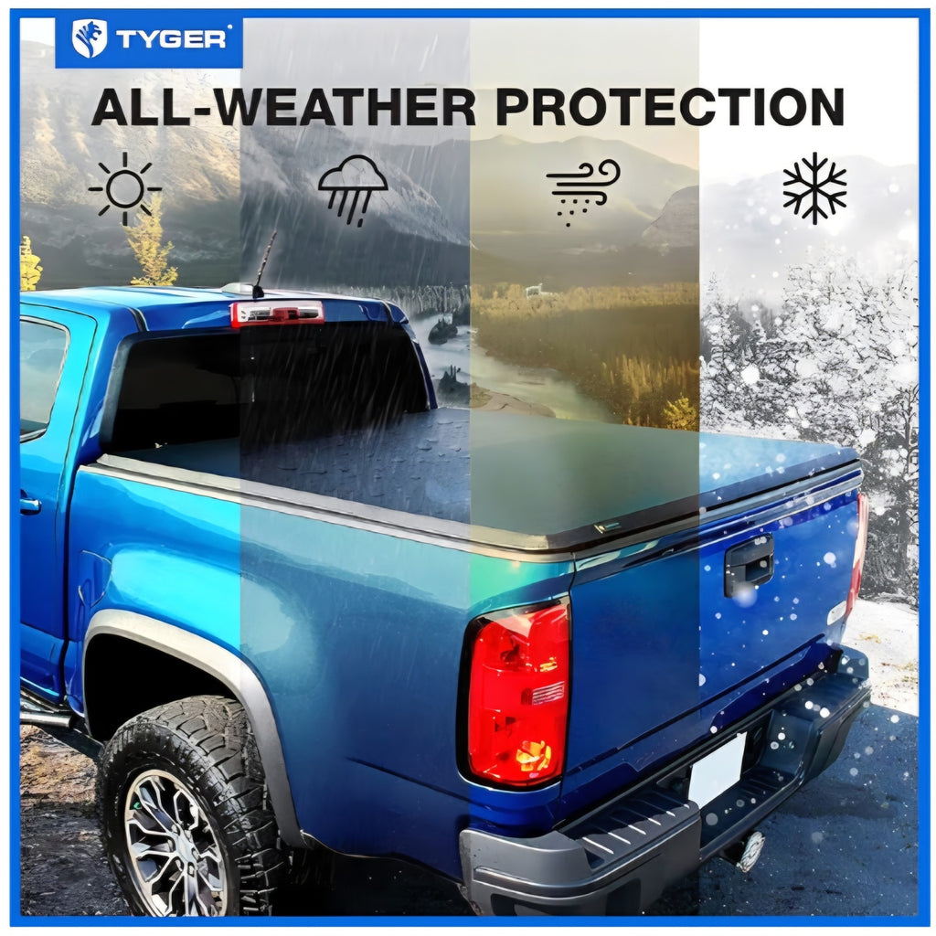 T3 Soft Tri-fold Truck Bed Tonneau Cover Compatible with 2022-2026 Toyota Tundra | 5.5' (67")
