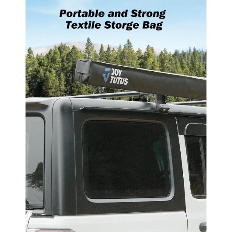 JOYTUTUS Vehicle Awning 6.6'x8.2' Roof Rack Pull-Out Sun Shade UV50+, Weatherproof 4x4 Side