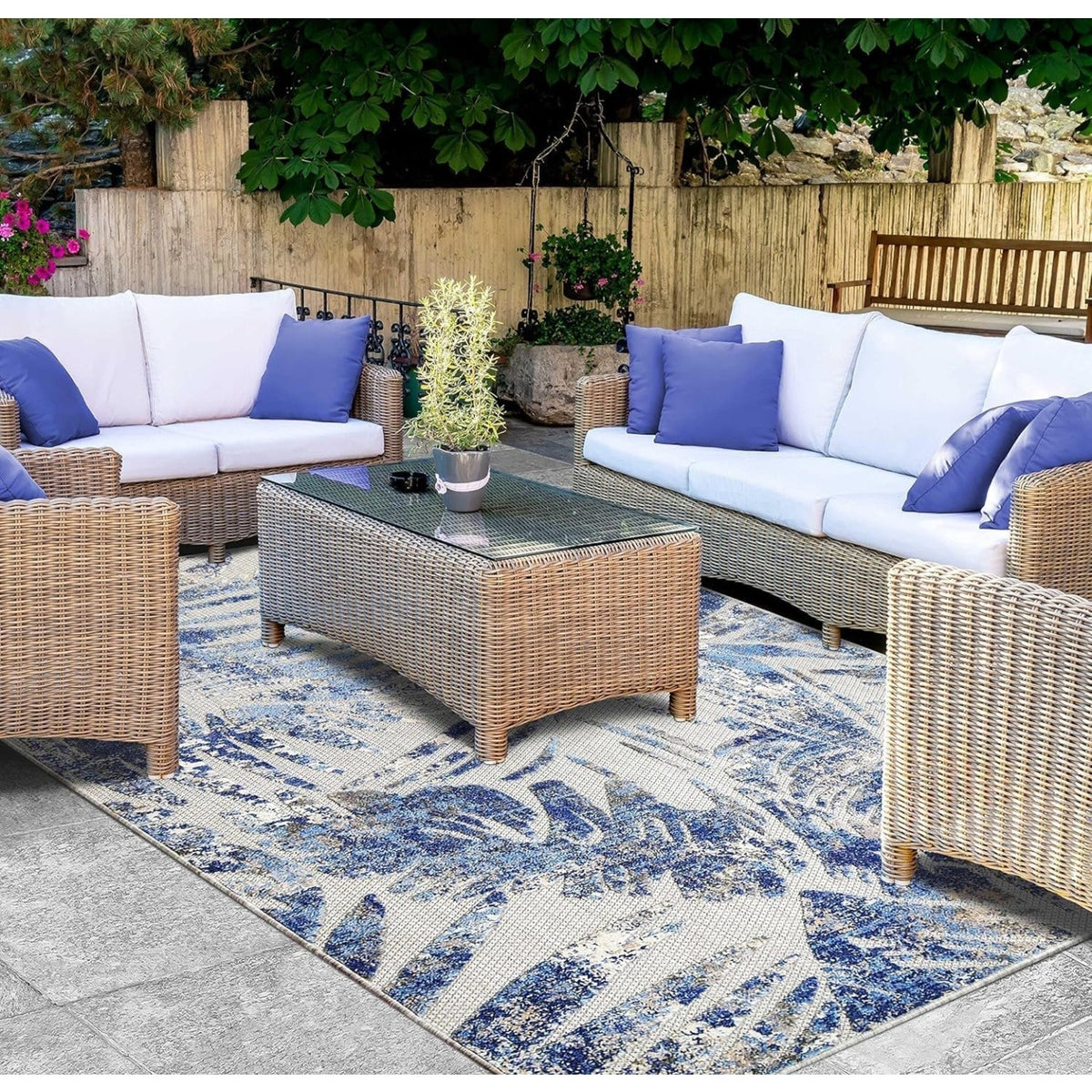 Superior Indoor Outdoor Area Rug, Floor Decor Perfect for Patio, Pool, Deck, Kitchen, Entryway,
