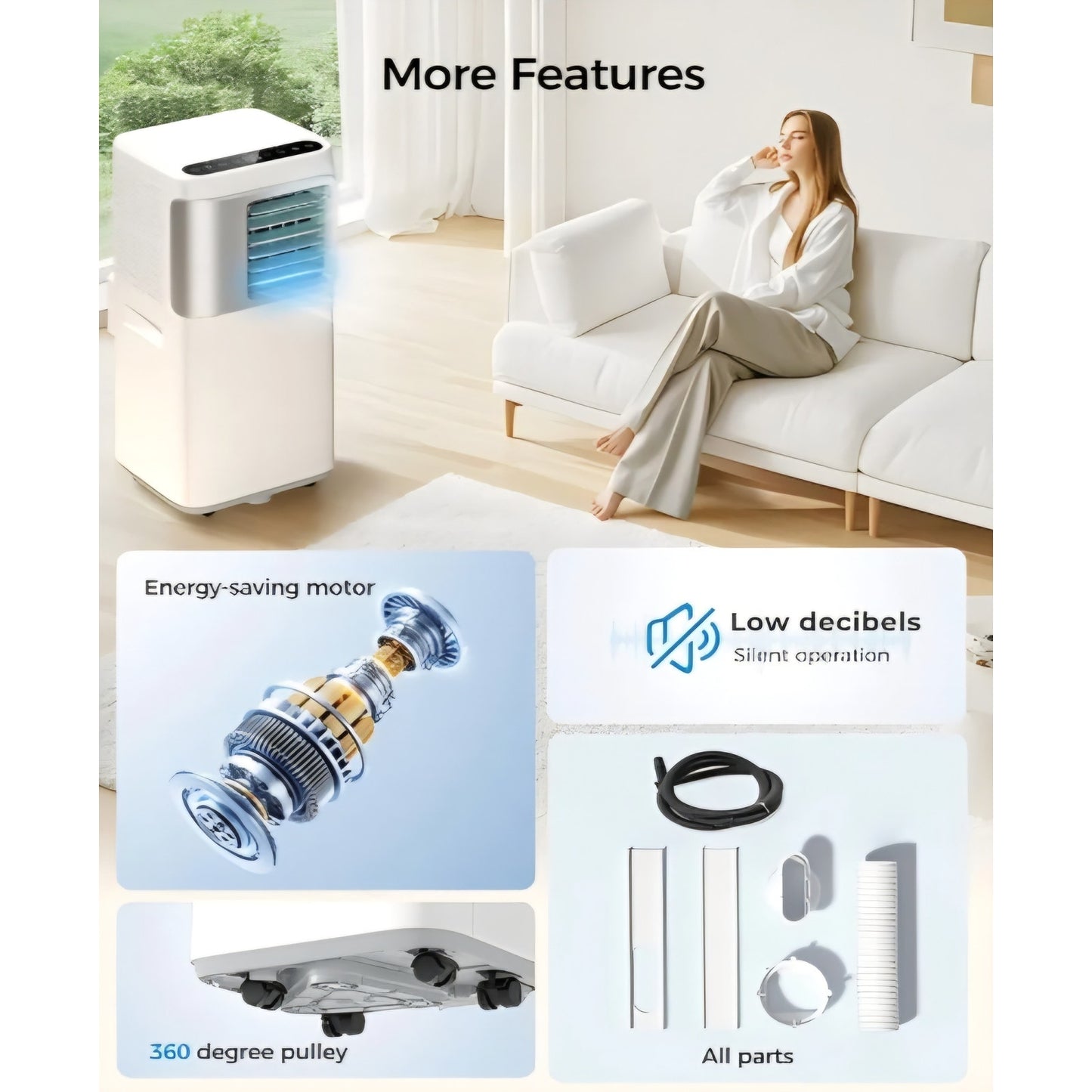 Portable Air Conditioners 16,000 Btu AC Unit 5 in 1 Wifi Smart Air Conditioner with APP