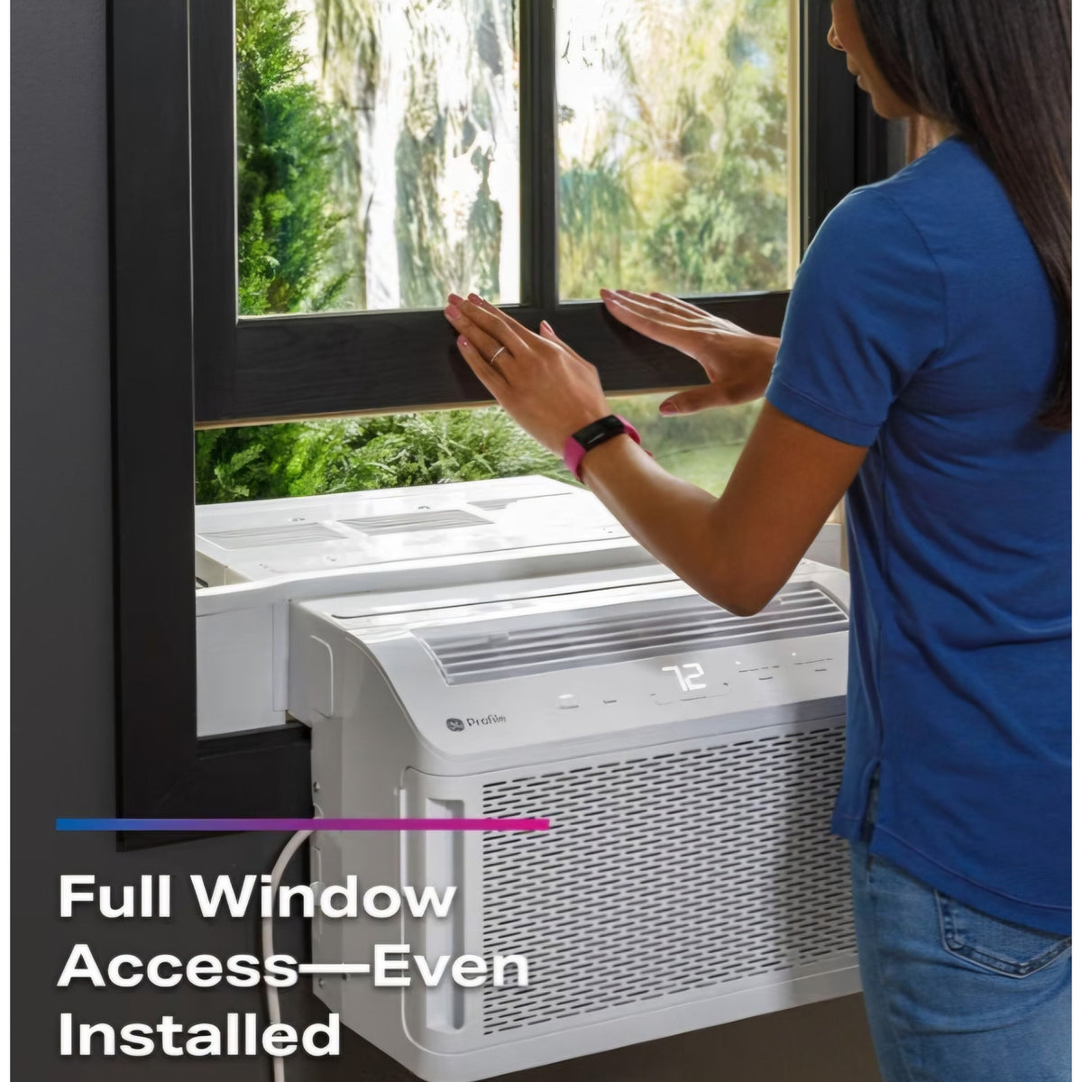 GE Profile ClearView Window Air Conditioner Unit, 8,300 BTU, Energy Efficient Cooling up to 350 sq