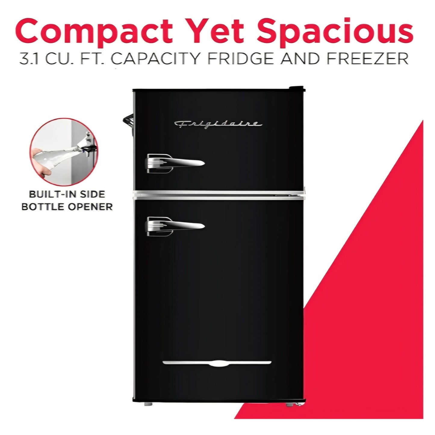 Frigidaire EFR840 Retro Mini Fridge with Freezer & Side Bottle Opener - Small 2 Door Refrigerator
