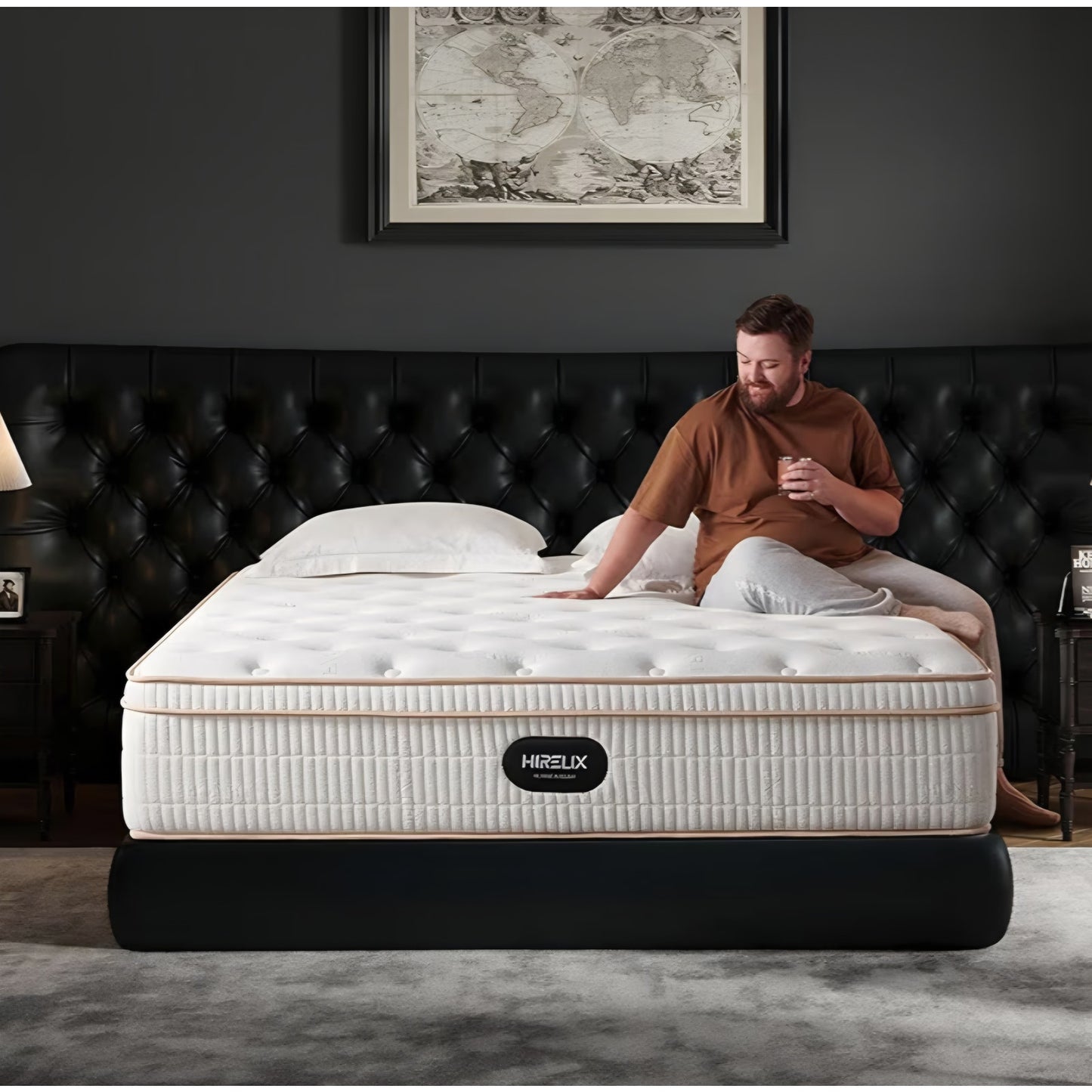 14 Inch King Size Mattress, Hirelix Firm with Memory Foam and Individually Wrapped Pocket Coils,