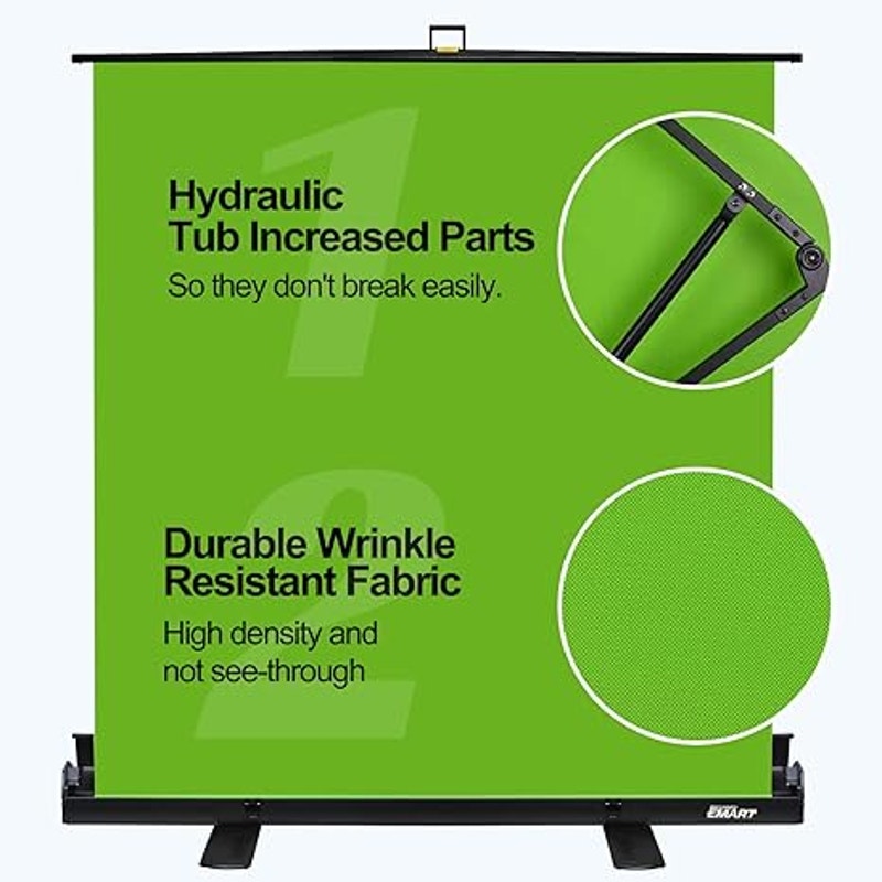 EMART Upgrade Green Screen, 61x72in Collapsible Chroma Key Panel for Background Removal