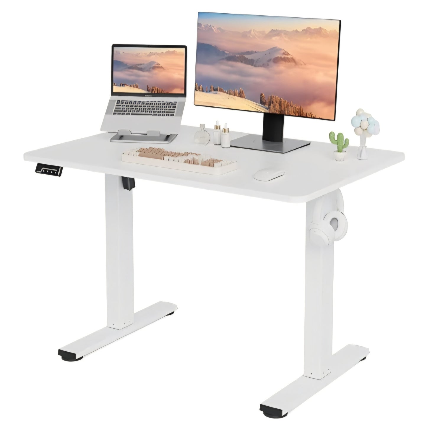 Electric Standing Desk Adjustable Height, 40x24 Inches Sit Stand up Desktop for Home Office