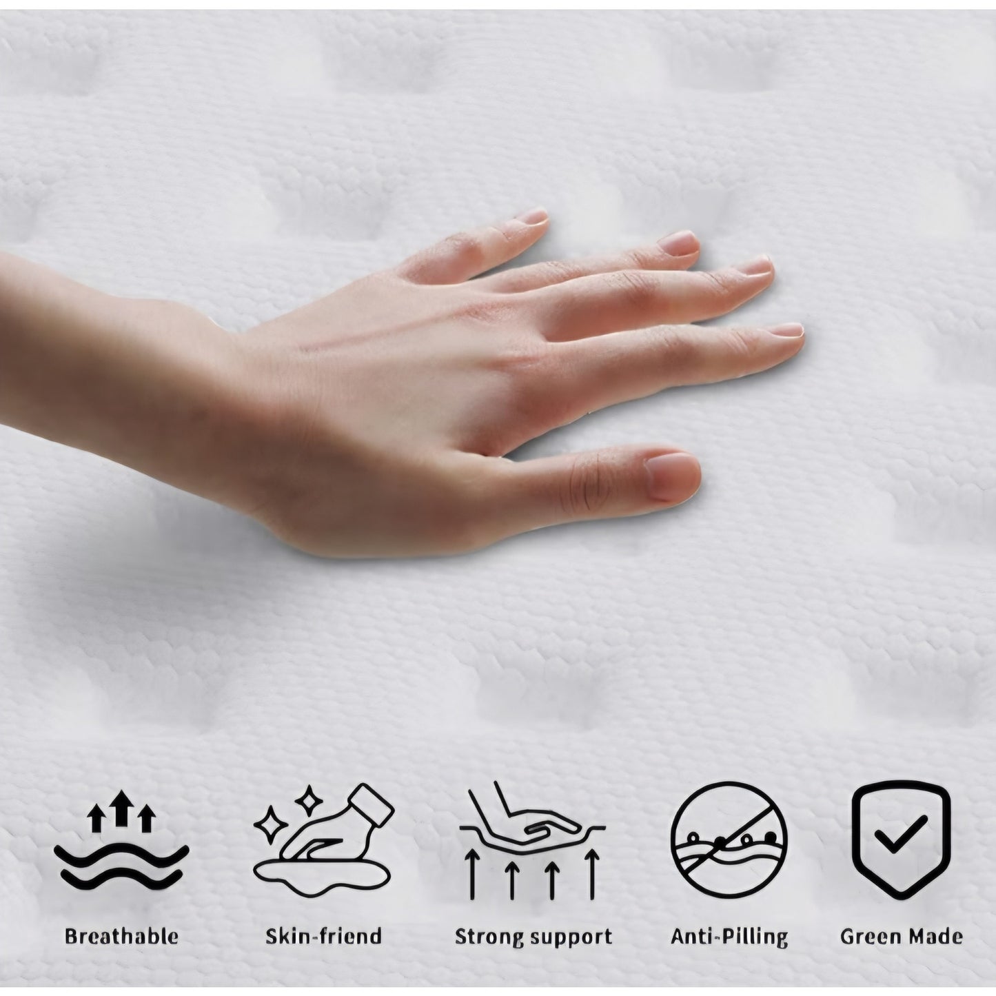 14 Inch King Size Mattress, Hybrid Memory Foam Mattress with Cooling Gel & Pocket Springs