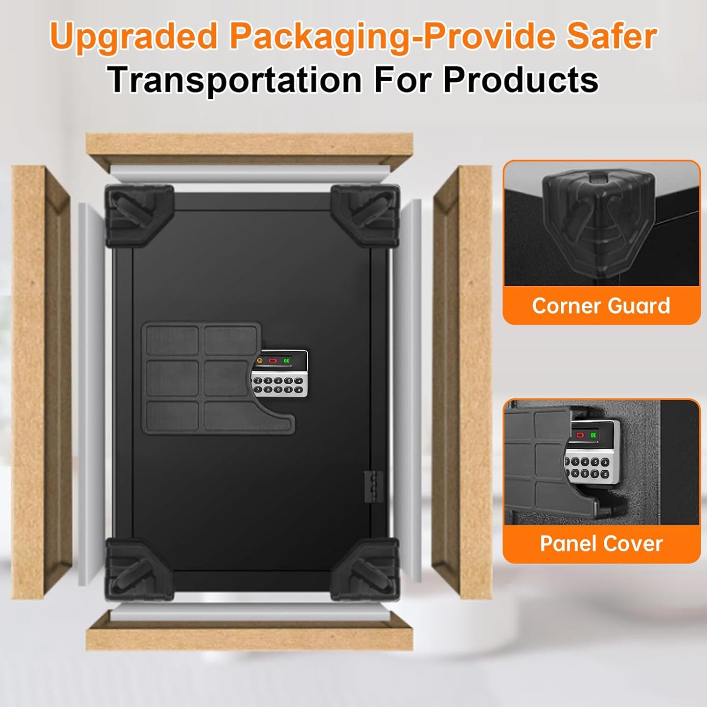 3.3 Cuft Large Home Safes Water and Fireproof, with Keypad Key and Removable Shelf, Document Safe