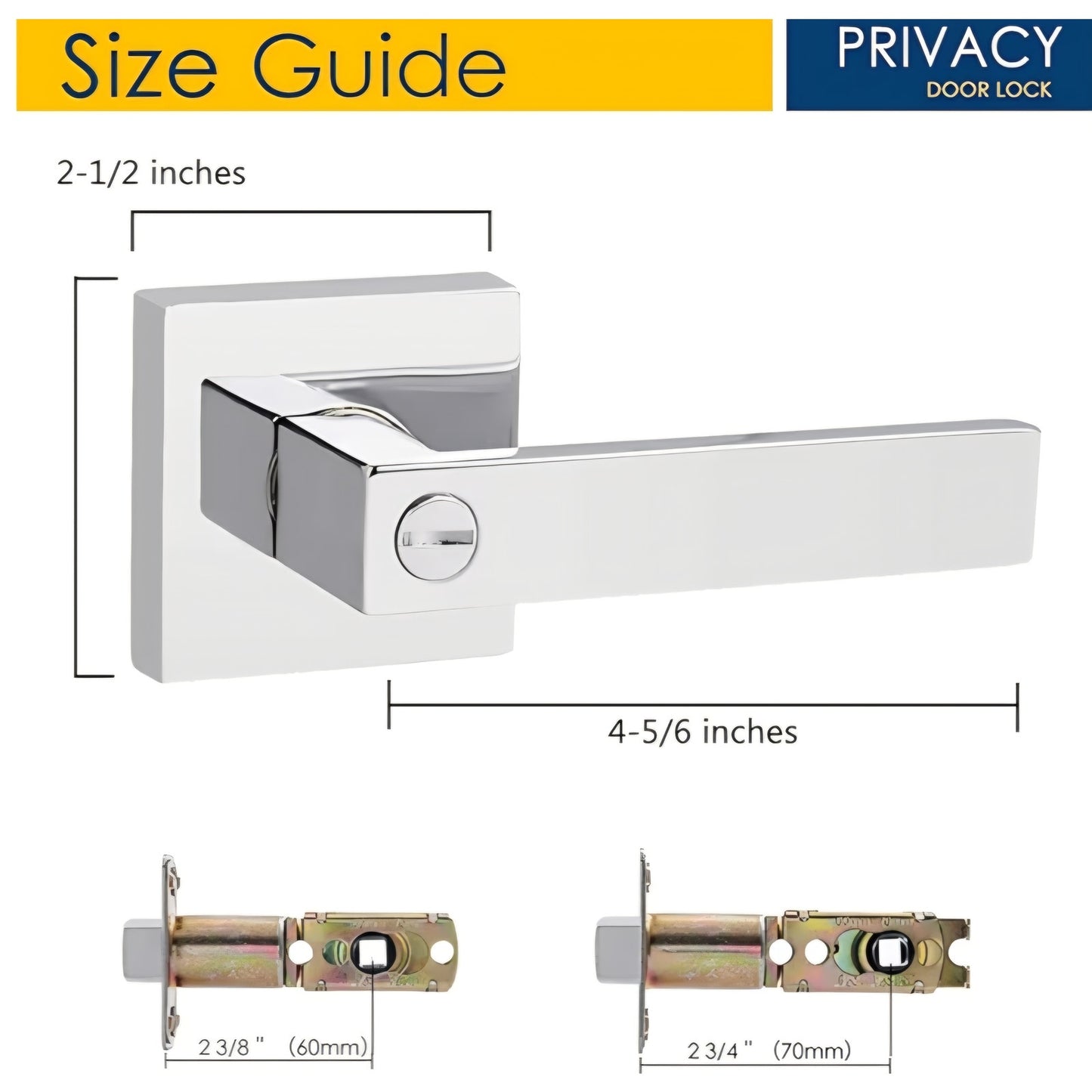 6 Pack Privacy Door Lever, Keyless Interior Door Handle with Lock