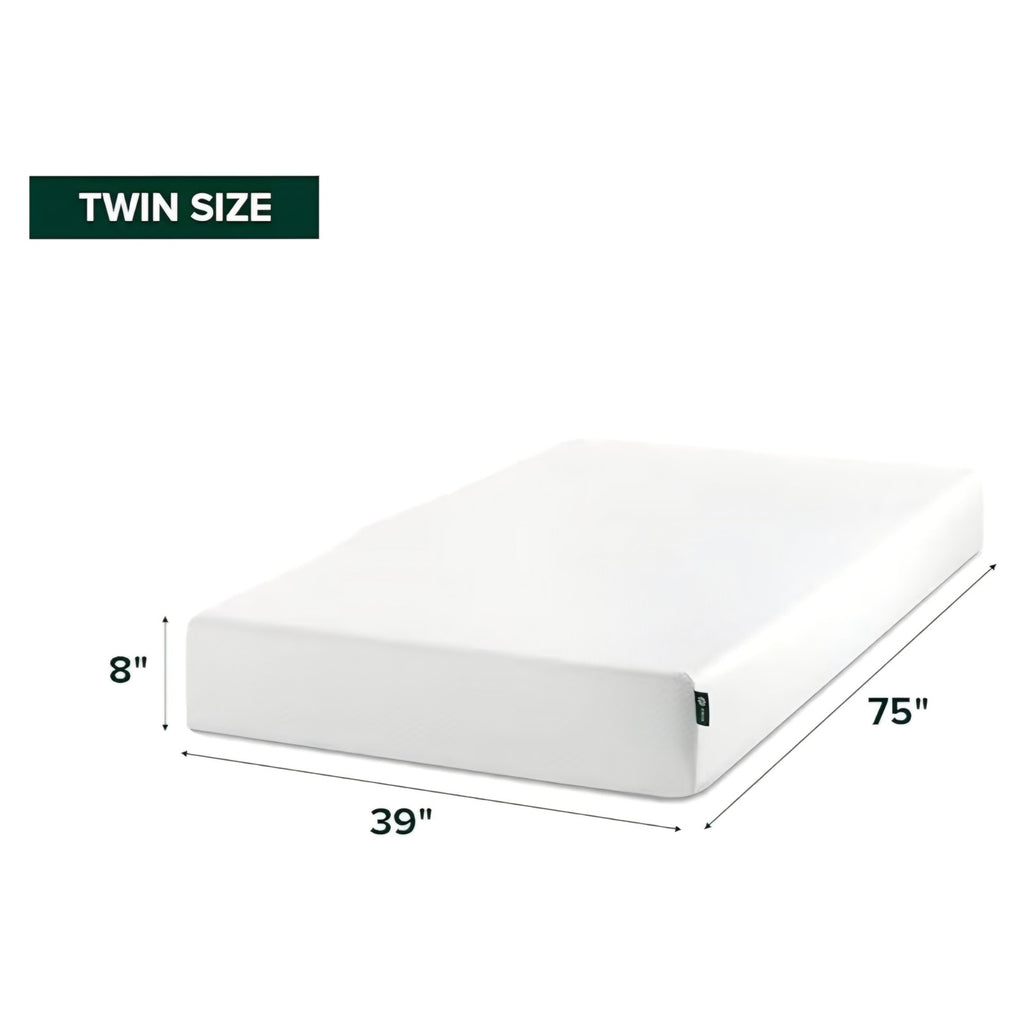 Zinus 8 Inch Twin Green Tea Memory Foam Mattress [New Version], Fiberglass Free