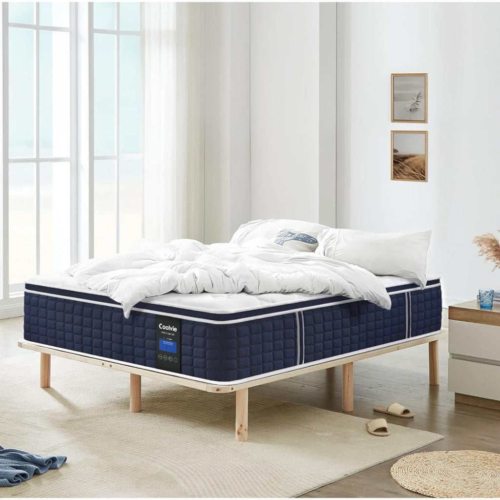 Full Coolvie Size Mattress 14 Inch, Hybrid Soft Medium Plush Mattress with Gel Memory Foam