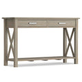 Kitchener Console Table - 47 Inch Wide Solid Wood Sofa Table in Distressed Grey