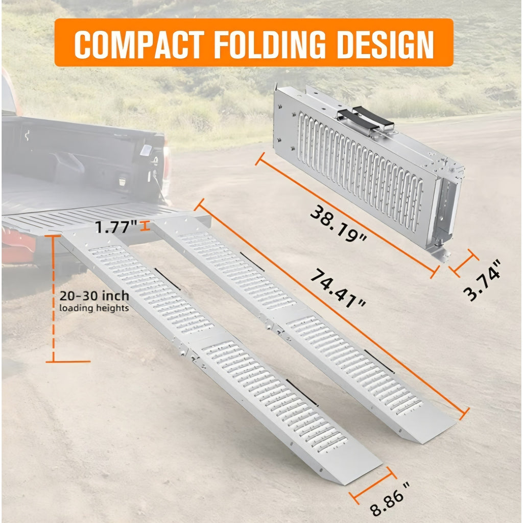 Truck Ramps 75" 1500 LBS 2 Pack, Extra Heavy Duty Loading Ramps for Lawn Mower