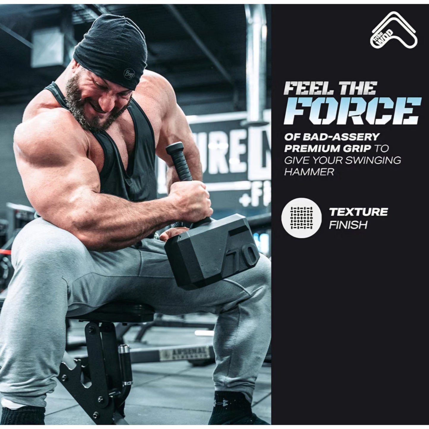 Tribe WOD Hammer 70lb + Adjustable | Cross Training Workout Equipment for Muscle Building