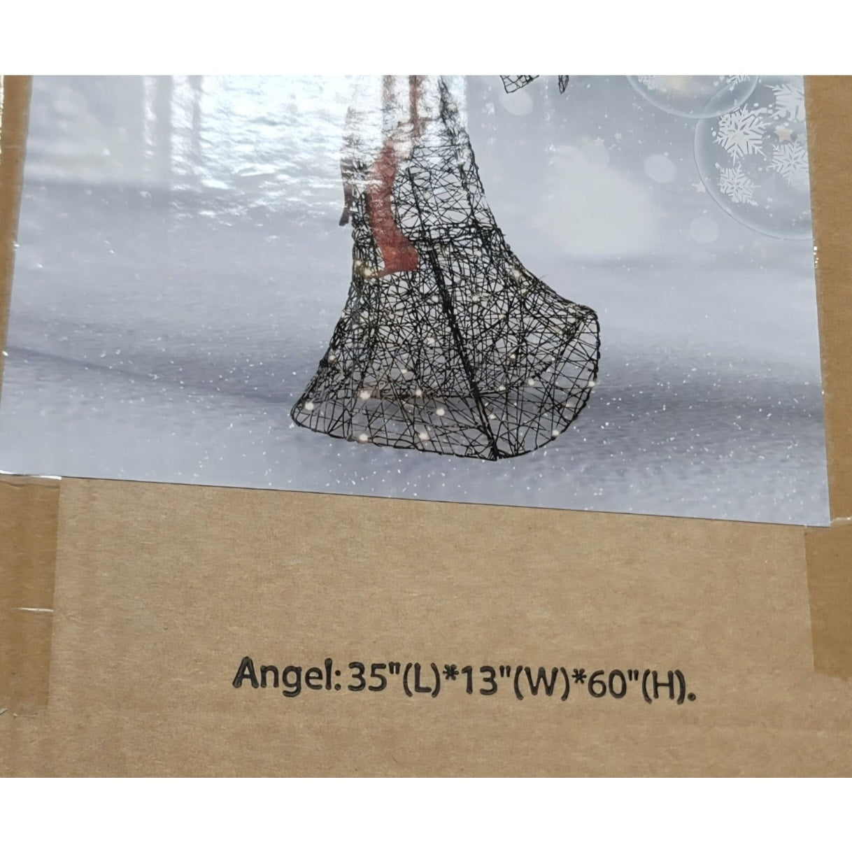 5' Rattan Angel Christmas Decoration for Outdoor - Lighted Angel Christmas Decoration with 120 LED