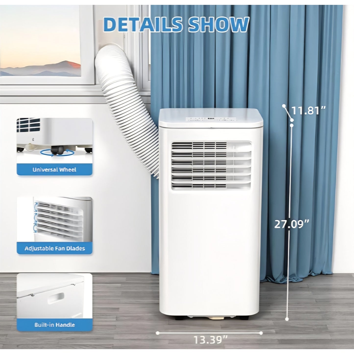Antarctic Star 3-in-1 Portable Air Conditioners, 8000 BTU Portable AC Unit, Cools up to 350 Sq.Ft