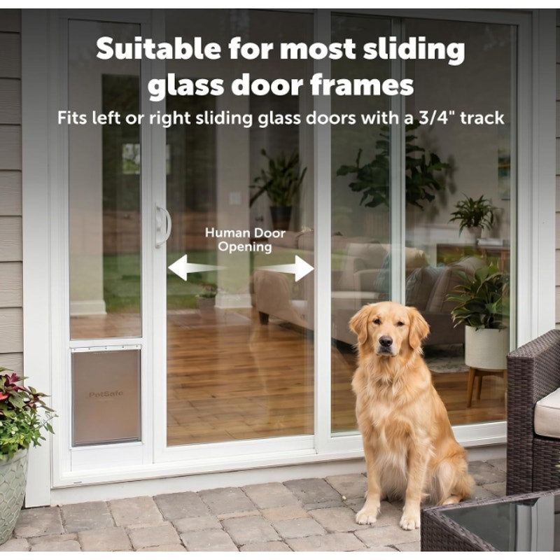 PetSafe Sliding Glass Pet Door, 1 Piece, Medium Dogs to 40 lb, White