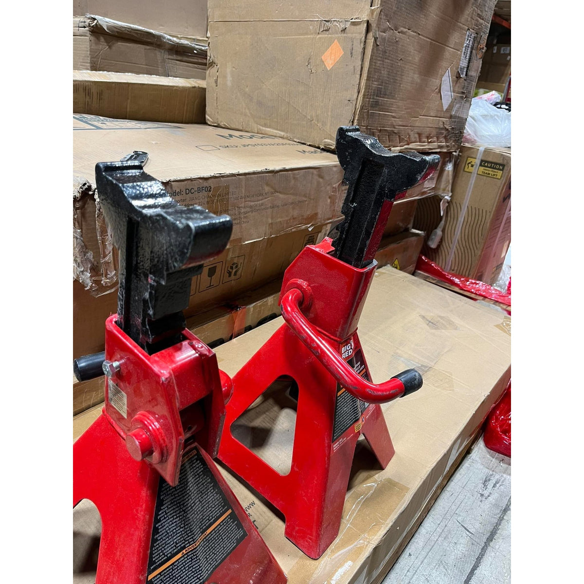Big RED 12 Ton Jack Stands,18.31"-28.15", Heavy Duty Steel, 1 Pair 18.31-28.15 inch