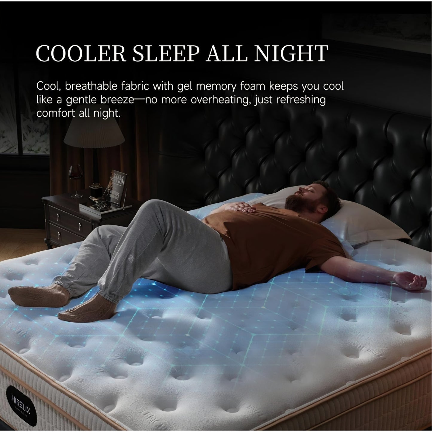 Queen 14 Inch Hirelix Hybrid Mattress, Cooling Gel Memory Foam, Pressure Relief,