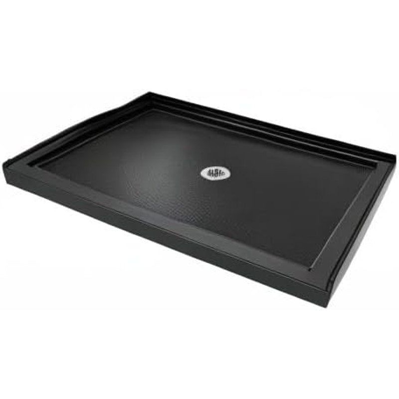 DreamLine SlimLine 34 in. D x 48 in. W x 2 3/4 in. H Center Drain Single Threshold Shower Base in Black, DLT-1134480-88