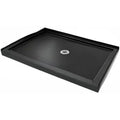 DreamLine SlimLine 34 in. D x 48 in. W x 2 3/4 in. H Center Drain Single Threshold Shower Base in Black, DLT-1134480-88