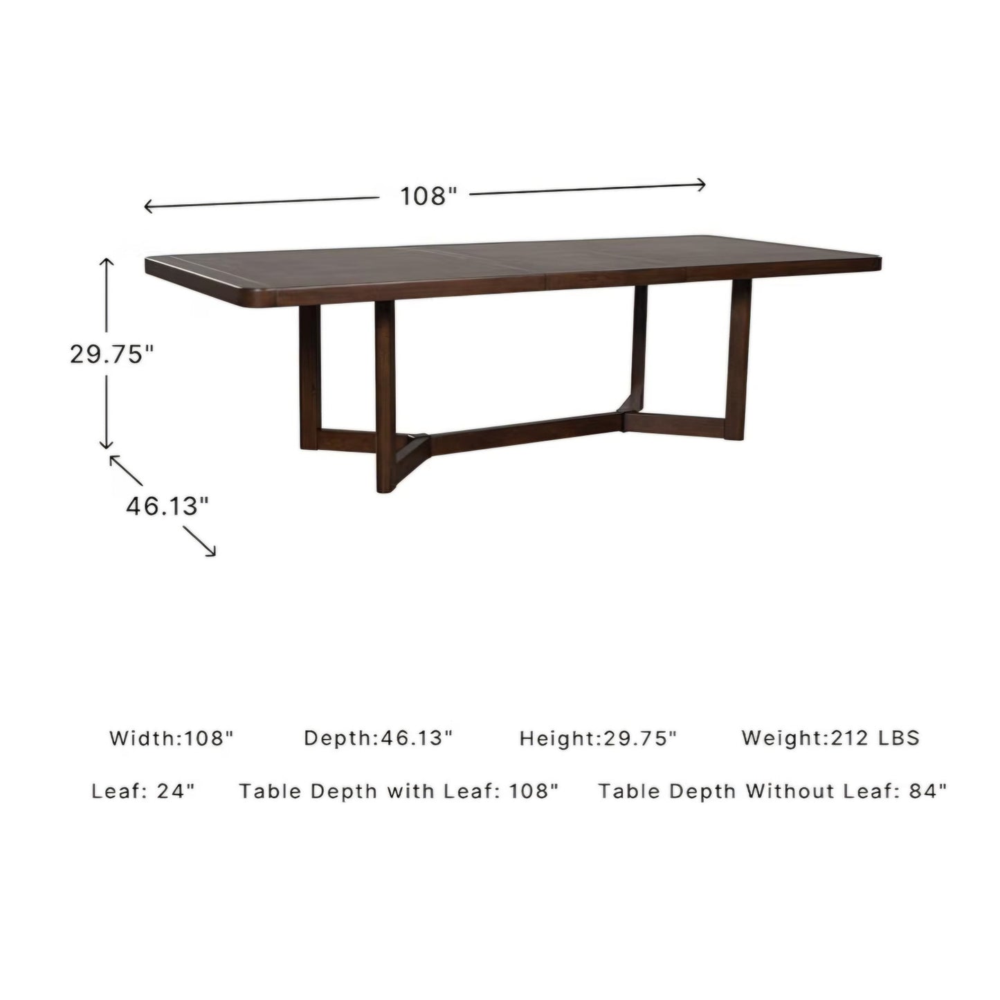 Seats 8 Signature Design by Ashley Yingden 1-Piece Extendable Dining Table, Brown
