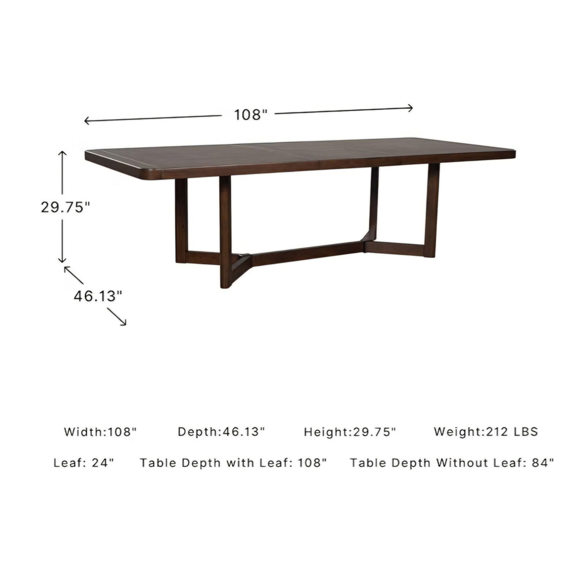 Seats 8 Signature Design by Ashley Yingden 1-Piece Extendable Dining Table, Brown
