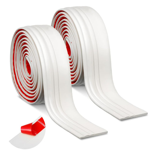 Sasylvia 2 Pcs Flexible Baseboard Molding Trim 4 Inch x 16 Feet Self Adhesive Vinyl Wall Base Peel