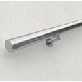 Muzata 5Ft Pre-drilled Stair Handrail 2" OD Round Brushed Wall Mounted Handrail 5 ft