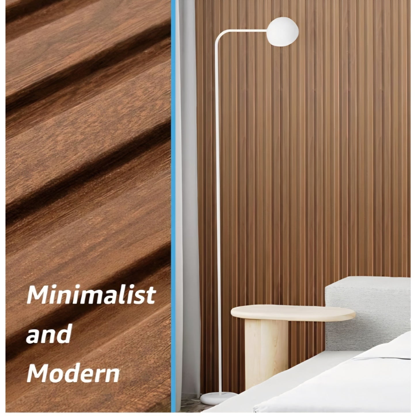 Art3d Slat Wall Panels, WPC Soundproof 3D Wall, Teak