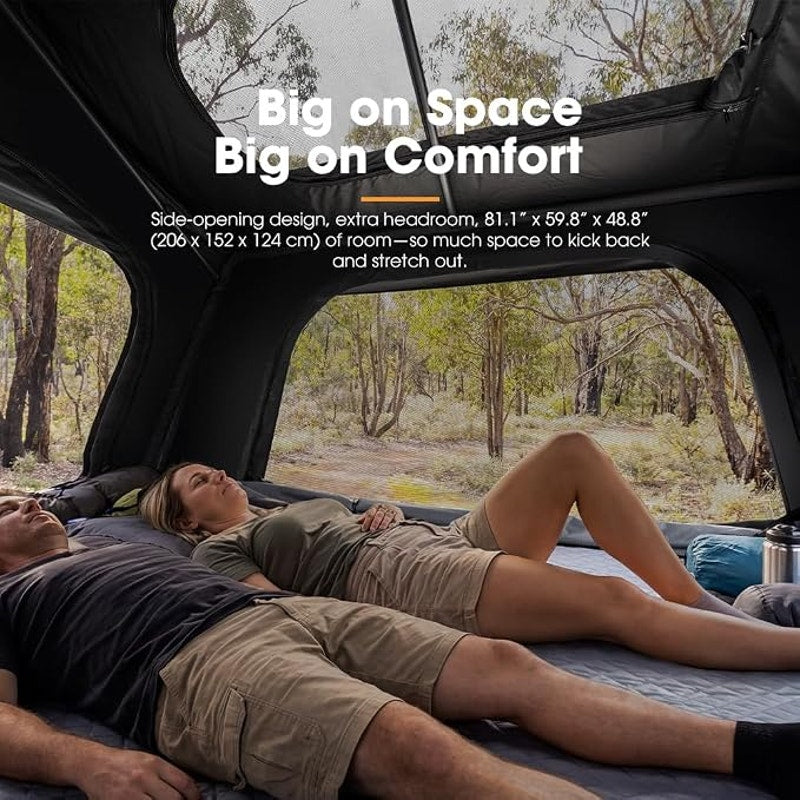 SanHima Rooftop Tent Hard Shell-Hotham Side Overland Al. Roof Top Tent, 81"x60"x49"