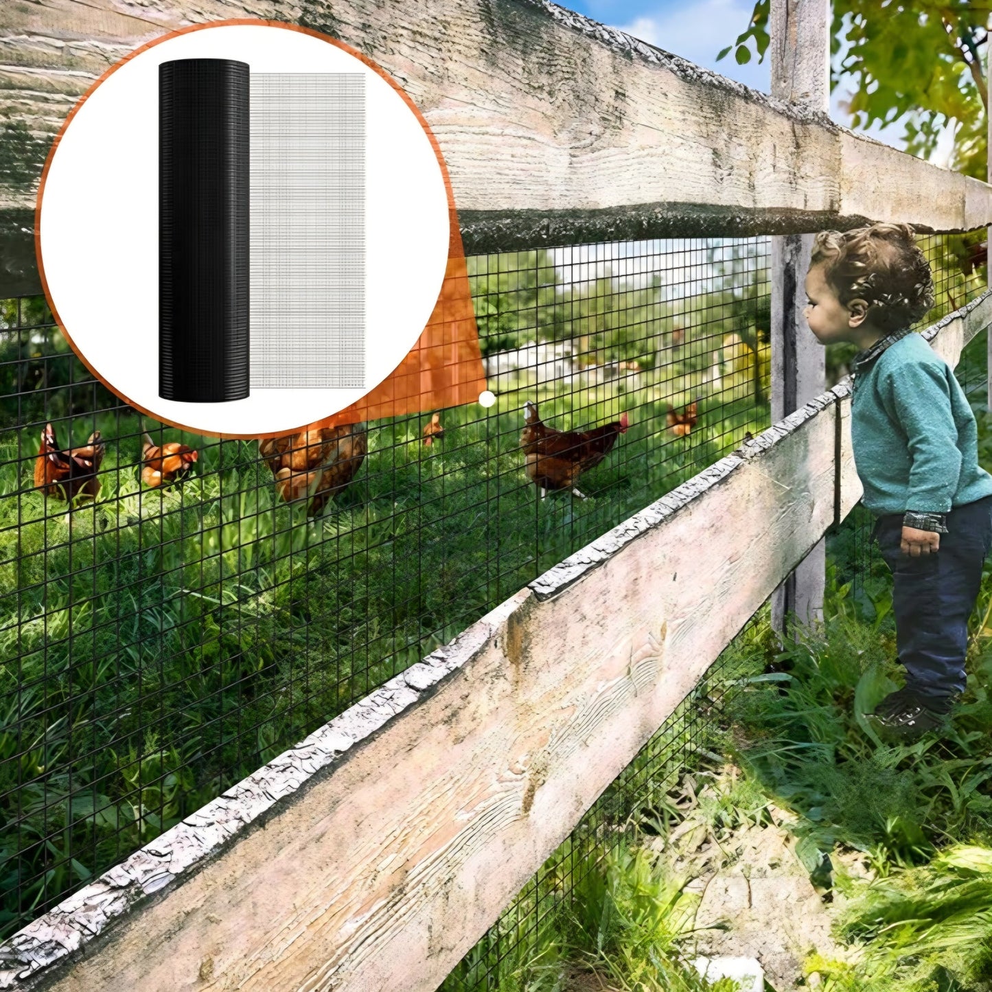Hardware Cloth, 48'' x 100' 1/2inch Galvanized Wire Mesh Roll, 19 Gauge Chicken Wire Fencing Roll