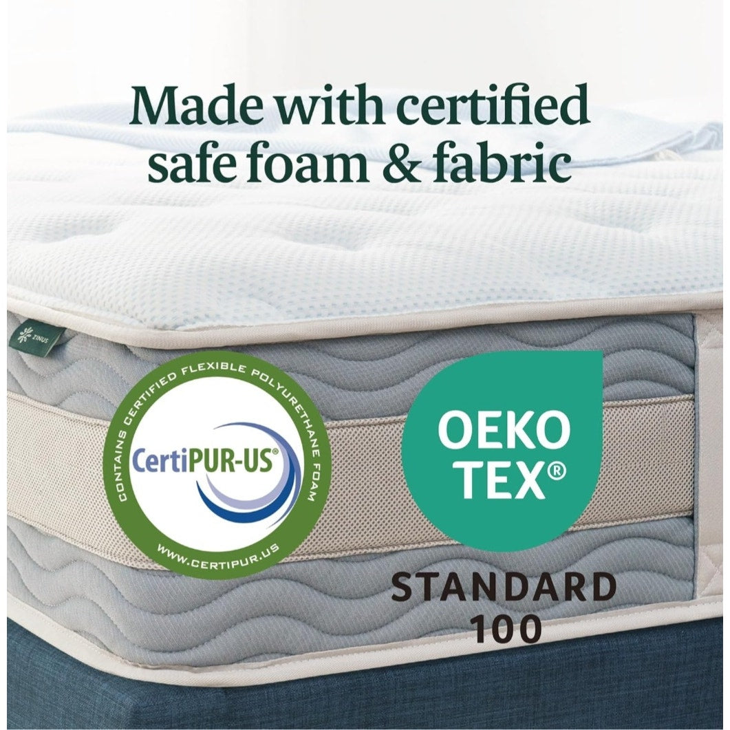 ZINUS 12 Inch Cooling Comfort Support Hybrid Mattress [New Version], Full, Fiberglass Free, Medium