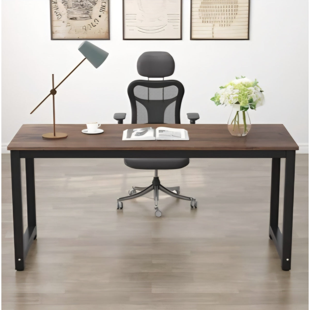 Tribesigns Computer Desk, 63 inch Large Office Desk Computer Table Study Writing Desk