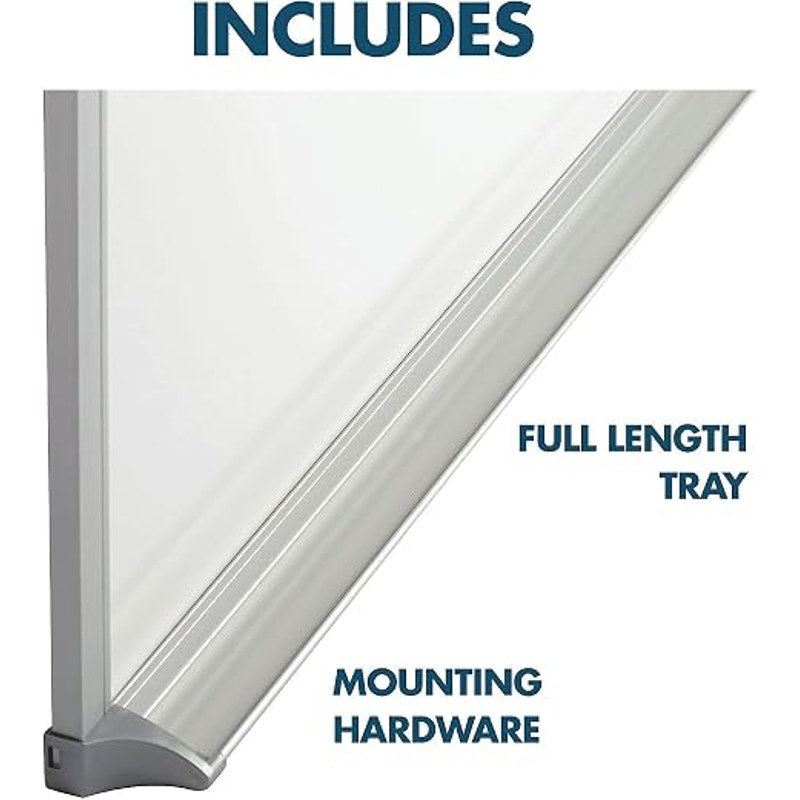 Quartet Dry Erase Magnetic White Board 96"W x 48"H, Porcelain Whiteboard, Silver Al. Frame (PPA408)