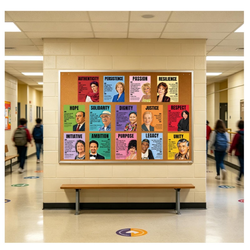 Zoyuinn Hispanic Heritage Month Decorations Posters 16 Pcs Famous Latino Hispanic Motivational