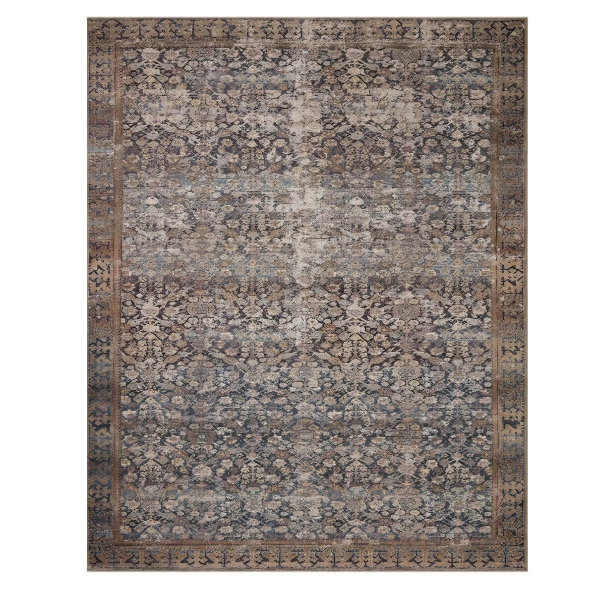 Area Rug Loloi Amber Lewis Georgie Collection GER-05 Denim/Spice 8'-4" x 11'-6", .19" Pile Height