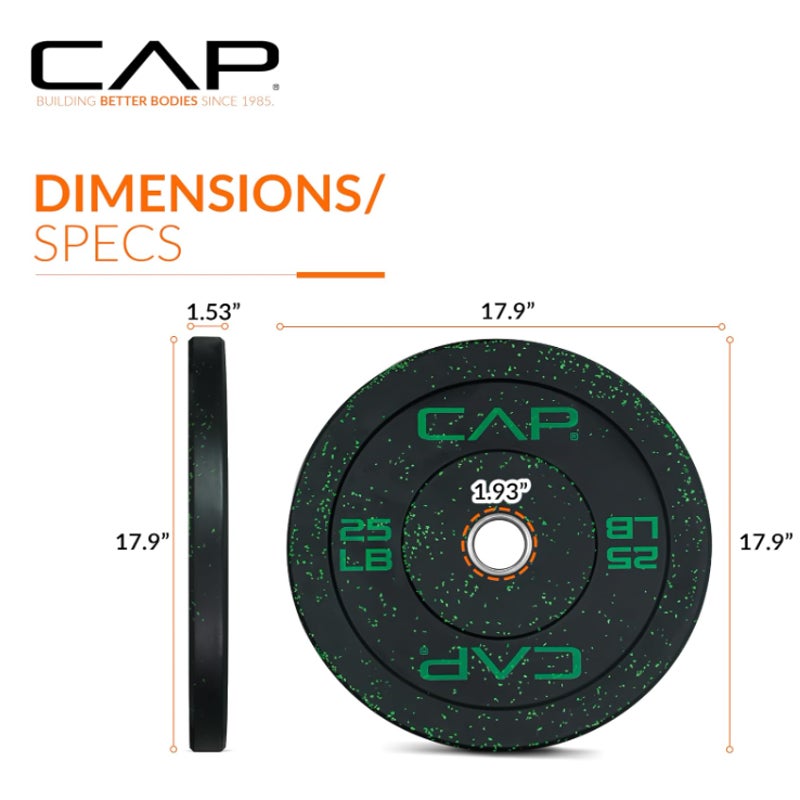 SET 25 LB CAP Barbell Rubber Olympic Bumper Plate