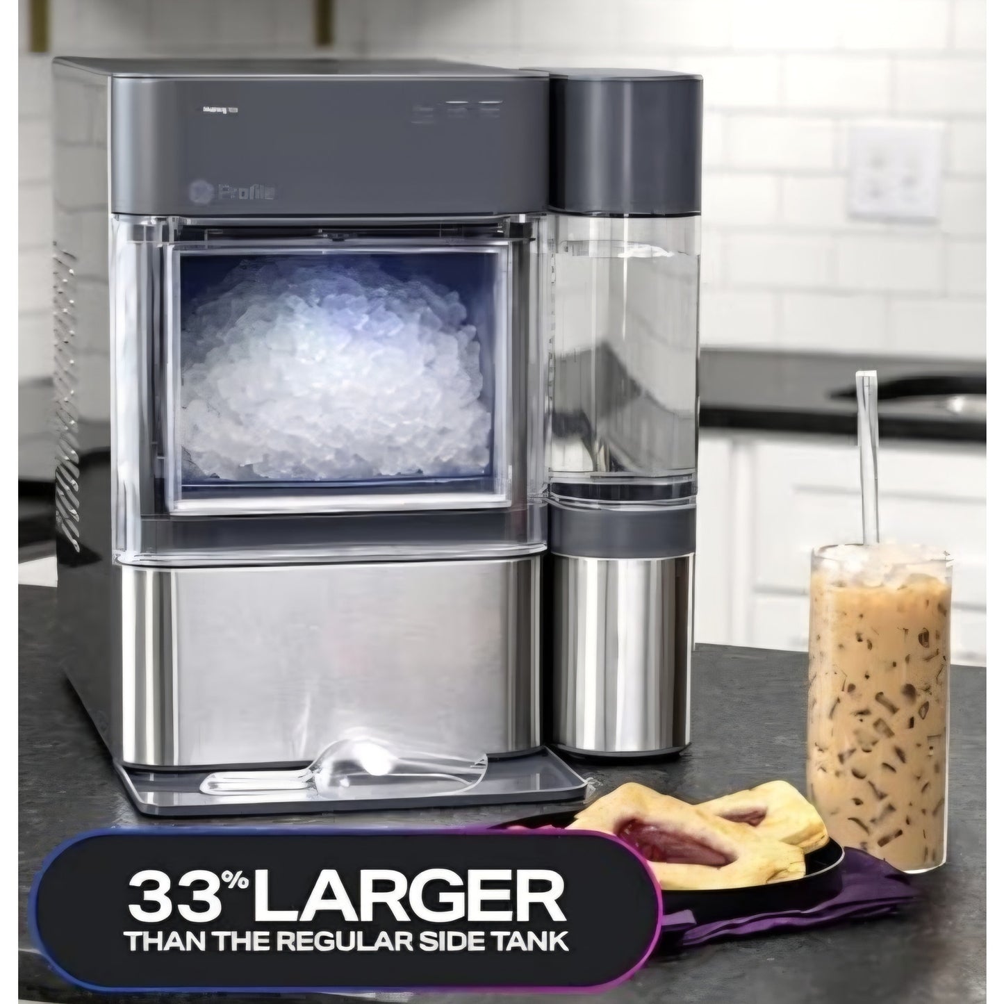 GE Profile Opal 2.0 XL Countertop Nugget Ice Maker, 1 Gallon Side Tank, 38 lbs/day, Soft Pellet Ice