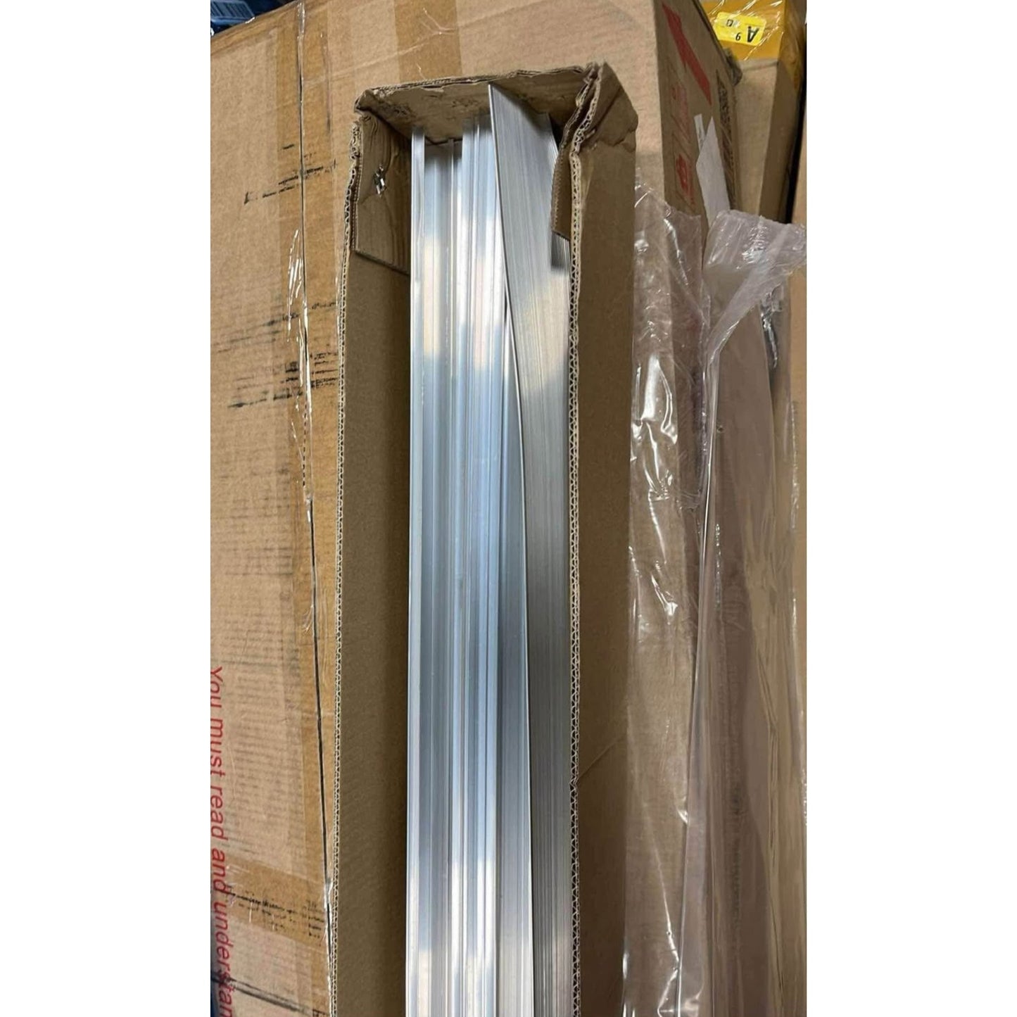 JUBEST 8FT/96" Bypass Door Hardware,Heavy Duty Aluminum Sliding Closet Door Hardware Set