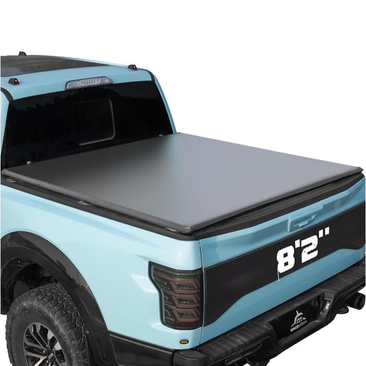 Truck Bed Tonneau Cover Compatible with Ford Super Duty 8.2 ft Long Box, 1999-2025 F250 F-250 F350