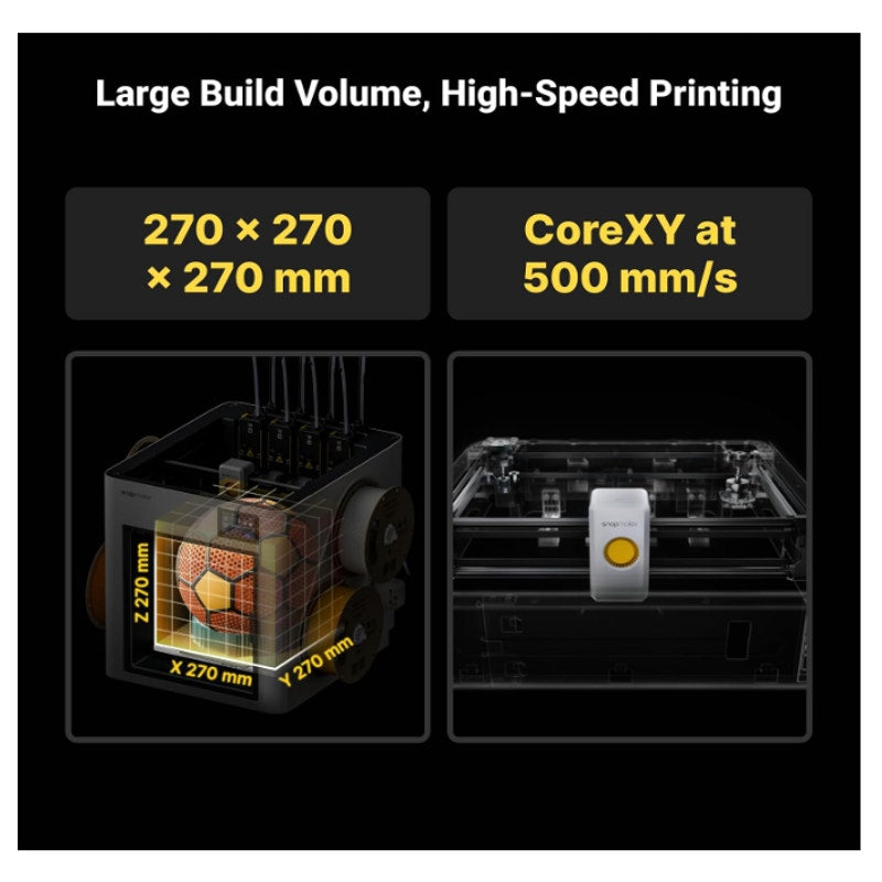 Snapmaker U1 3D Printer,4-Toolhead with 5s Toolchanger,Multi-Color Printing 5X Fast Printing,
