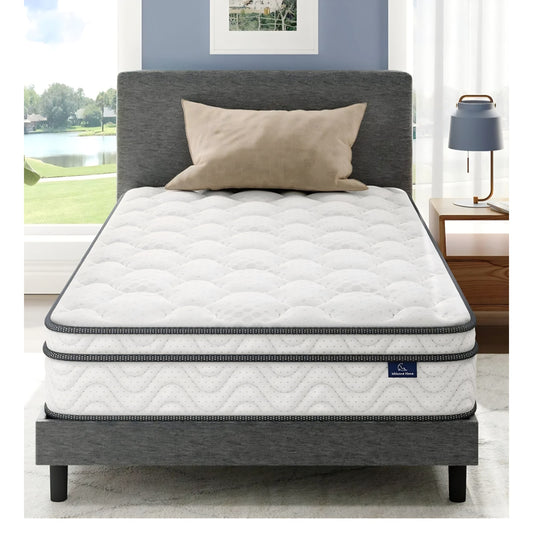 Vesgantti Twin Mattress, 10 Inch Hybrid Single Bed Mattress in a Box with Memory Foam and Pocket Spring, Ergonomic Design & Pressure Relief, Medium Firm Feel, 39"*75"*10"