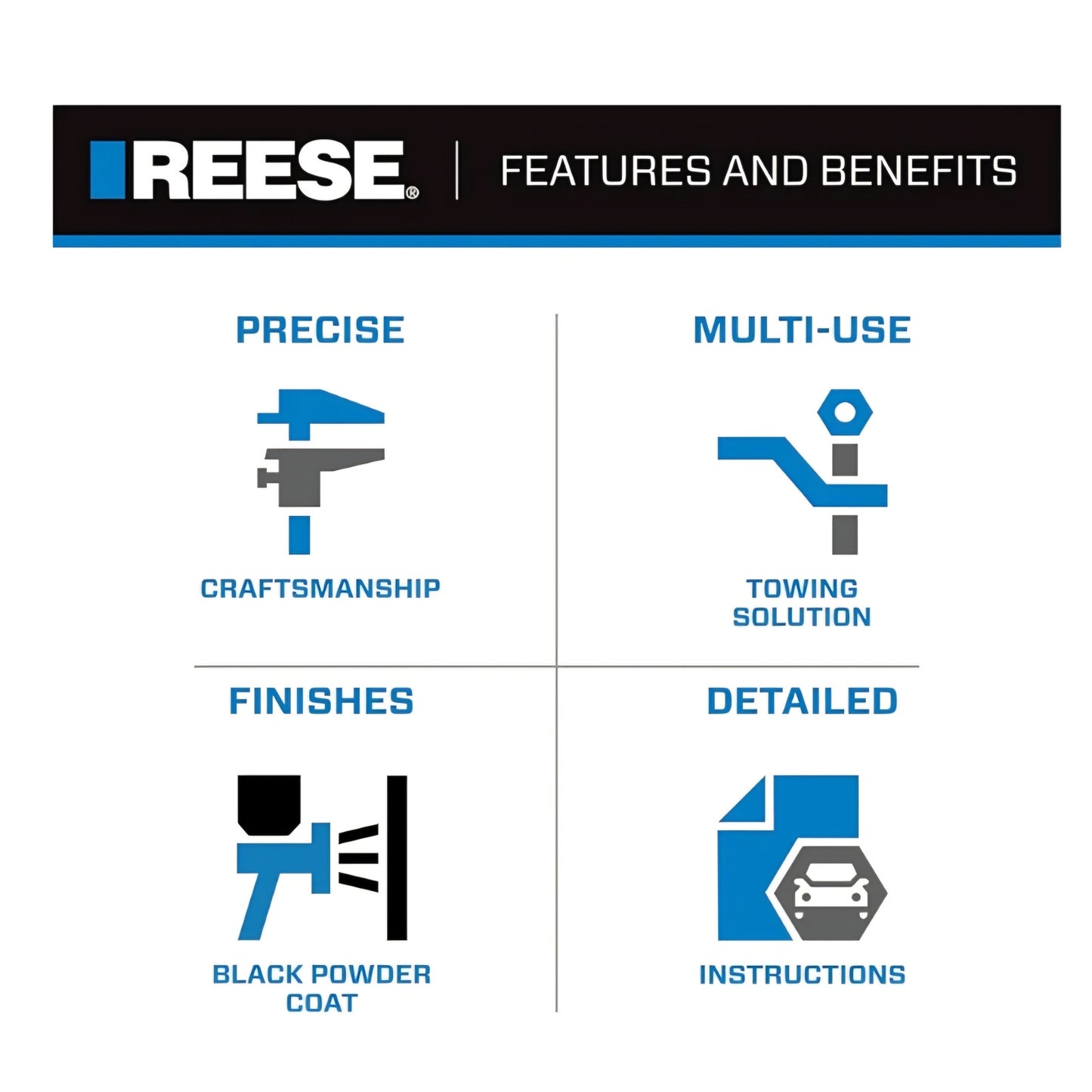 REESE 49911 Integrated Sway Control Weight Distribution Kit, 6,000 lbs. Capacity, Shank Included